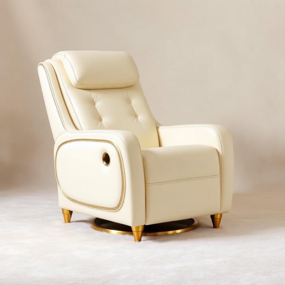 Cloud Cream Swivel Recliner
